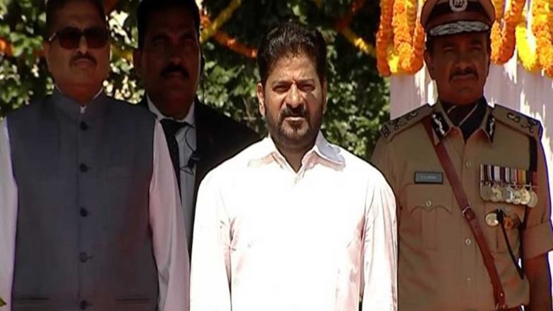 India News | Telangana CM Pays Floral Tributes at 'Praja Palana Dinotsavam' Celebrations in Hyderabad