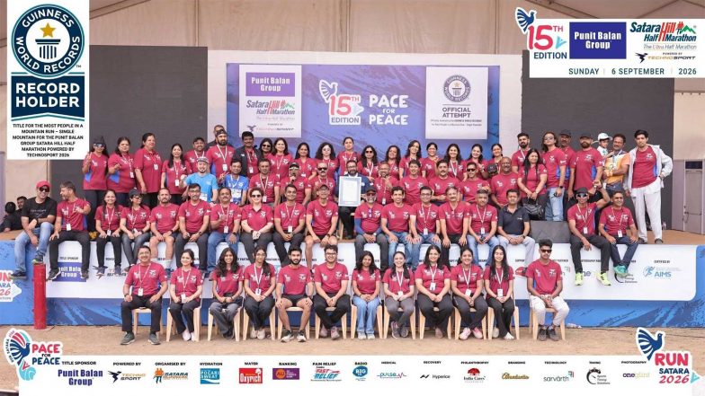 Business News | Satara Runners Foundation Achieves 4th GUINNESS WORLD RECORDS&trade; Title as 7,839 Runners Complete Single Mountain Run in Satara