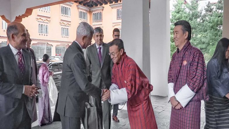 World News | Thimphu: EAM Jaishankar Receives Warm Welcome from Bhutan Finance Minister Lekey Dorji&nbsp;