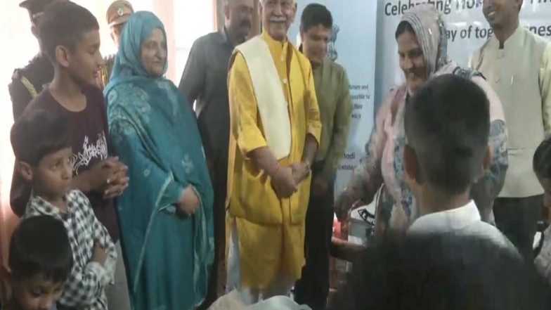 India News | JK Lieutenant Governor Manoj Sinha Marks PM Modi's 76th Birthday with Children