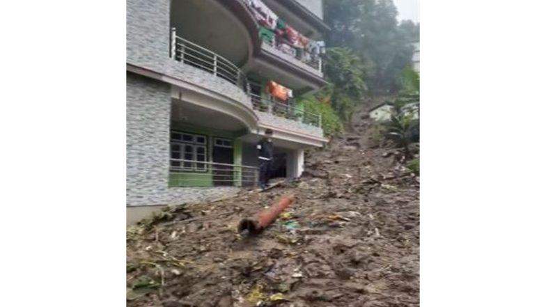 India News | Landslide in Sikkim's Gangtok Partially Damages House, Disrupts Road Connectivity&nbsp;