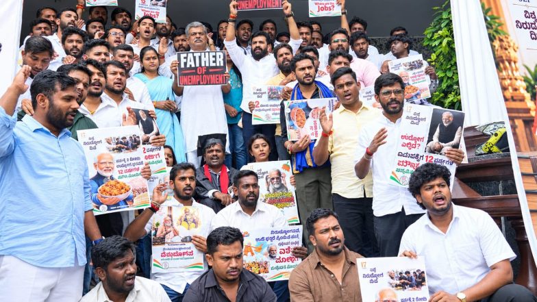 India News | Youth Congress Observes PM Modi's Birthday as 'World Unemployment Day' in Bengaluru