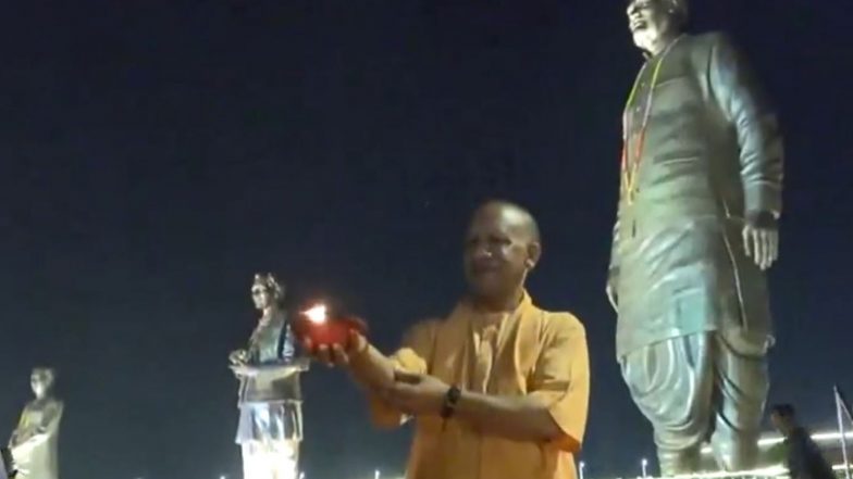 India News | Lucknow: CM Yogi Adityanath Attends 'Aashirwaad Ka Diya' Program at Rashtra Prerna Sthal on PM Modi's Birthday