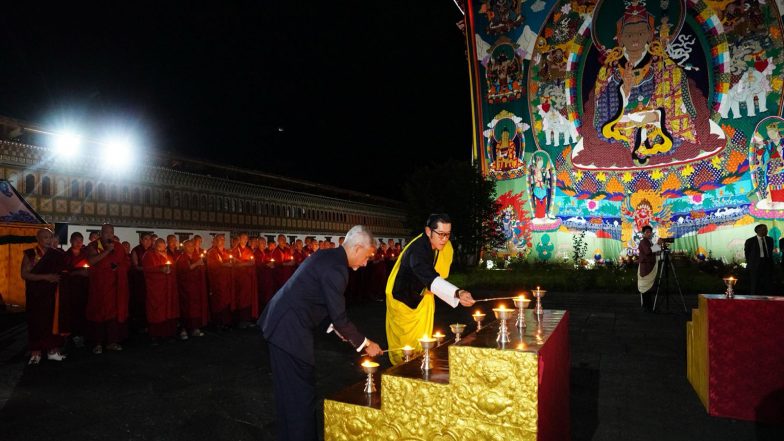World News | Jaishankar, Bhutanese Leaders Join &lsquo;Aashirvaad Ka Diya&rsquo; to Mark PM Modi&rsquo;s 25 Years of Public Service&nbsp;