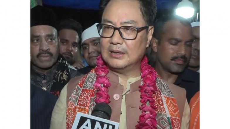 India News | Kiren Rijiju Offers Prayers at Nizamuddin Dargah for PM Modi's Long Life, Good Health