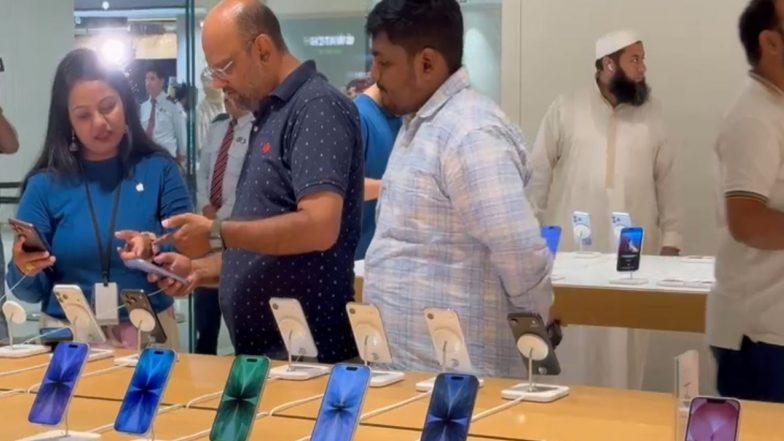 Tech News | Customers Queue Up at Apple Stores; IPhone 18 Pro Starts at Rs 1,64,900 In India, IPhone Duo at Rs 2,99,900