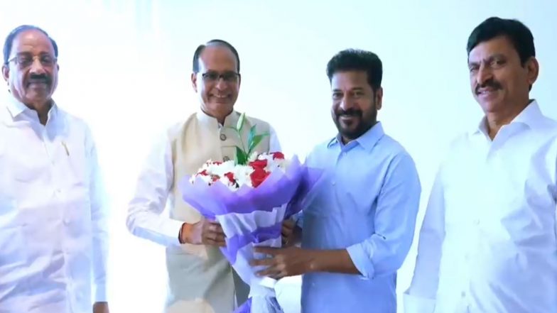 India News | Telangana CM Revanth Reddy Meets Union Minister Shivraj Singh Chouhan in Hyderabad, Seeks Centre’s Support on El Nino Impact