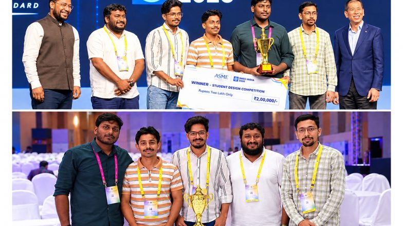 Business News | Chandigarh University Mechanical Engineering Students Continue Winning Streak at ASME IMECE India, Bag Rs 2.5 Lakh Prize