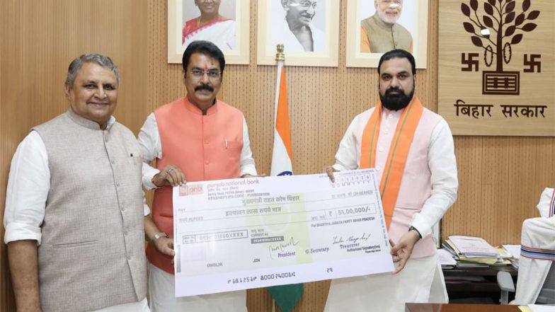 India News | Bihar BJP Chief Sanjay Sarawgi Contributes Rs 51 Lakh to Chief Minister’s Relief Fund