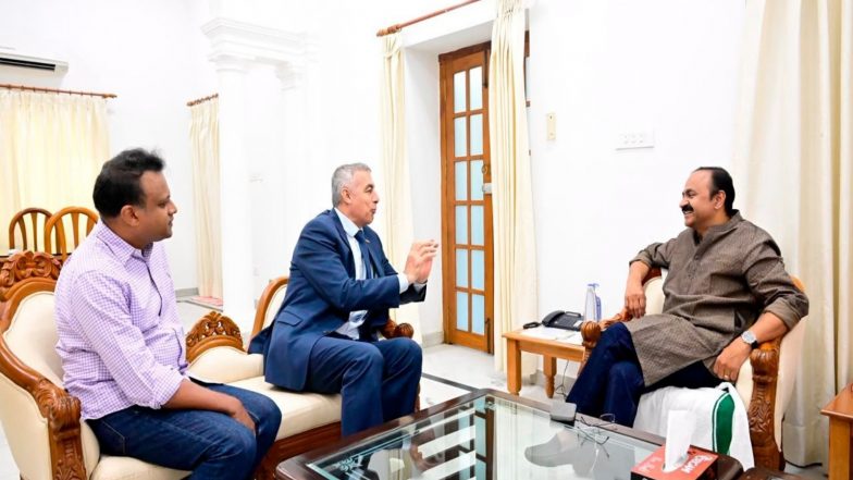 World News | Keralam CM VD Satheesan Meets Palestine Ambassador Abdullah Abu Shawesh in Delhi