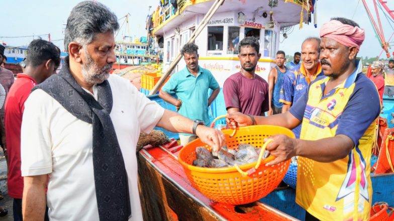 India News | Karnataka: DK Shivakumar Visits Mangaluru Fishing Harbour, Assures Solutions to Fishermen’s Issues