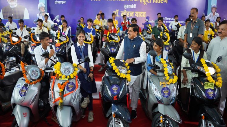 India News | MP CM Yadav Distributes Scooties to over 7,400 Meritorious Class 12 Students Under &lsquo;Mukhyamantri Scooty Yojana&rsquo;