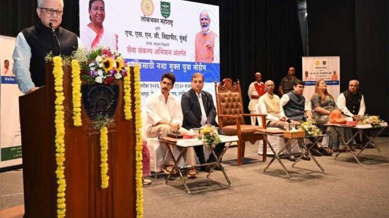 Business News | Governor Shri Jishnu Dev Varma Leads HSNC University Students in Collective Pledge for Nasha Mukt Bharat