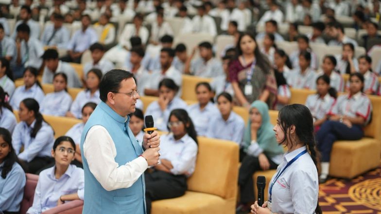 India News | Dreams of Uttarakhand Youth Are Not Small: CM Dhami Interacts with Students in Kashipur