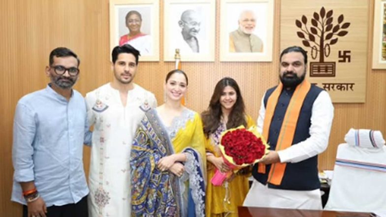Entertainment News | Sidharth Malhotra, Tamannaah Bhatia, Ektaa Kapoor Meet Bihar CM Samrat Choudhary