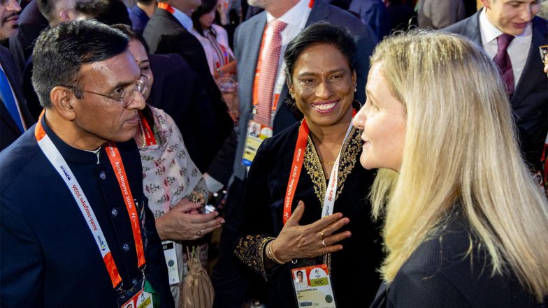Sports News | PT Usha Meets IOC President Kirsty Coventry During Asian Games 2026 Opening Ceremony
