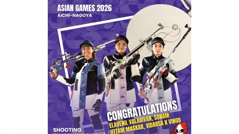 Sports News | Asian Games 2026: Mansukh Mandaviya Hails Indian Shooters’ Silver in Women’s 10m Air Rifle Team Event
