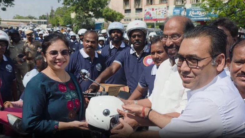 India News | DMK MP Tiruchi Siva Flags off Helmet Awareness Bike Rally in Tiruchirappalli