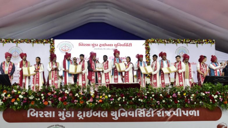India News | “First Convocation of Birsa Munda Tribal University Marks Beginning of New Chapter”: Gujarat Governor Acharya Devvrat