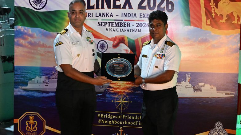 World News | SLINEX 26: Sri Lankan Naval Ship Sindurala Arrives at Visakhapatnam for Bilateral Exercise 