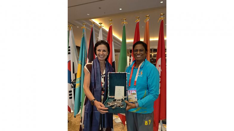 Sports News | Asian Games 2026: IOA President PT Usha Meets Namibia Olympic Committee CEO Anri Parker