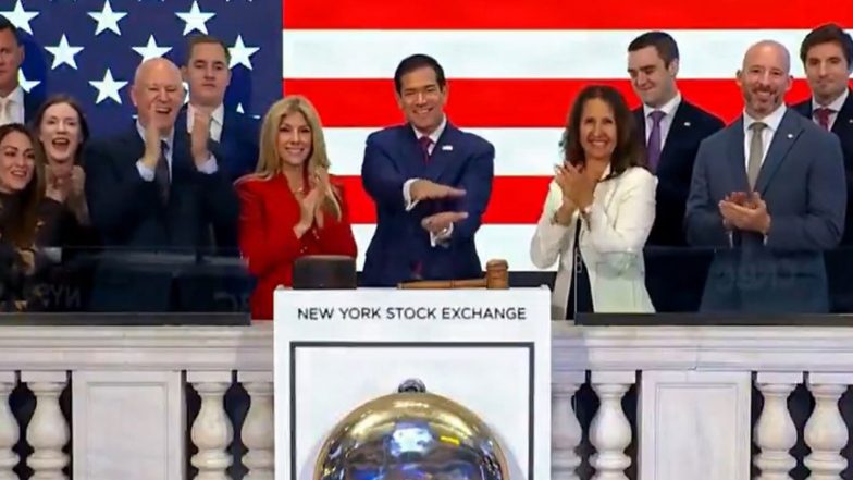 World News | Marco Rubio Rings Opening Bell of New York Stock Exchange to Mark Start of UNGA High-Level Week