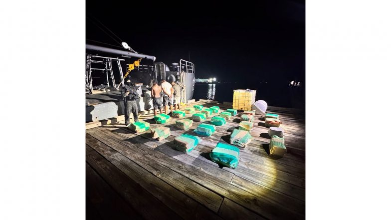 World News | US-led Task Force Claims 587 Kg Cocaine Seized; 3 Individuals Detained in Joint Caribbean Operation