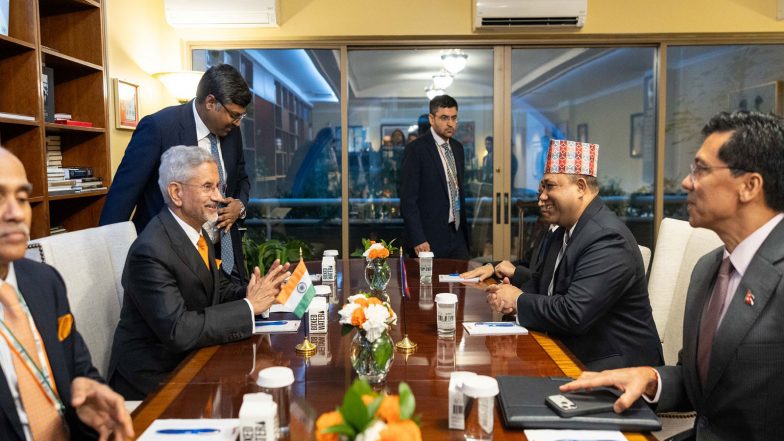 World News | Development Partnership, Energy Cooperation in Focus During EAM Jaishankar's Meet with Nepal FM at UNGA
