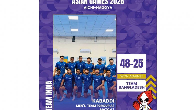 Sports News | Asian Games: India Men's Kabaddi Team Thrash Bangladesh 48-25 for Third Group Stage Win