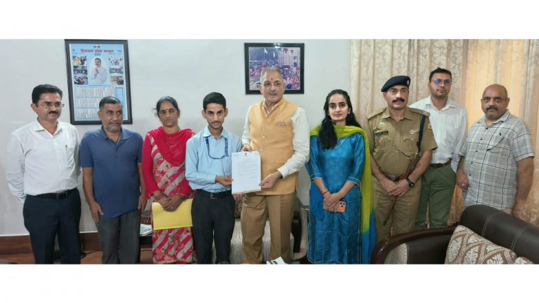 India News | Himachal Governor Felicitates Hamirpur's Young Innovator for Developing Indigenous Drone Technology for Indian Army