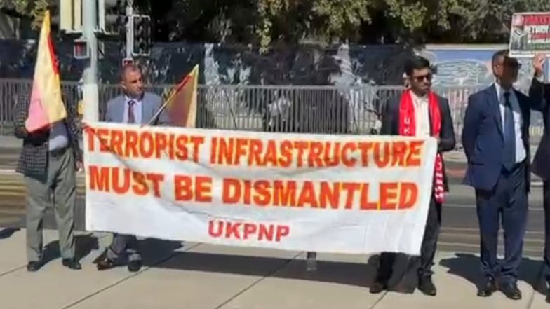 World News | UKPNP Stages Anti-Pakistan Protest Outside UN over Rights Violations in PoJK