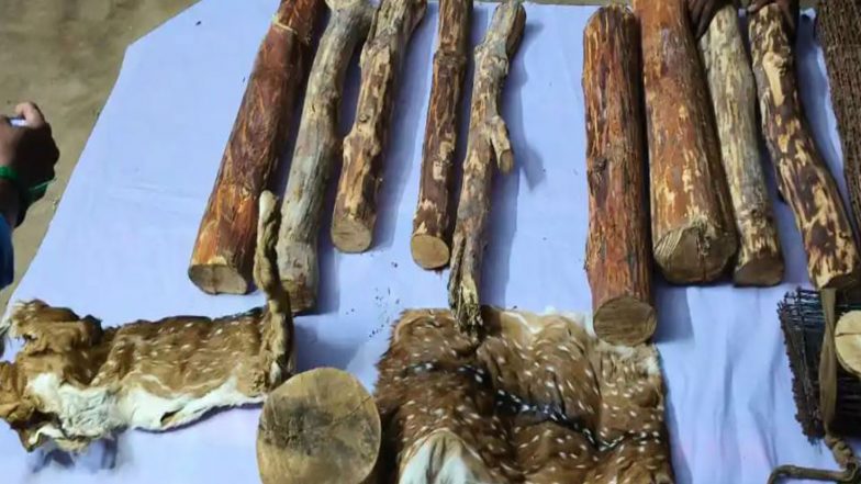 India News | Tamil Nadu: Joint Wildlife Operation in Tiruchirappalli Leads to 2 Arrests, Seizure of Deer Skins and Sandalwood