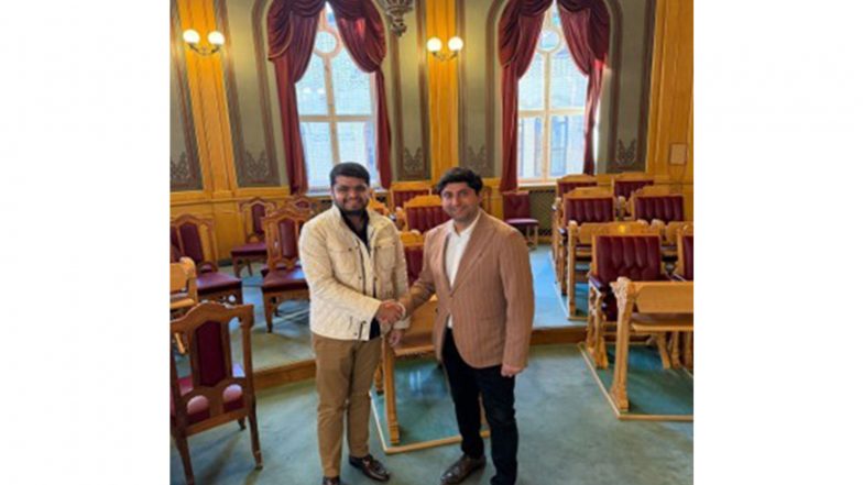 Business News | Chairman of Paralympic Sports Development (PCI) Shubham Chaudhary Visits Norwegian Parliament, Meets MP Himanshu Gulati