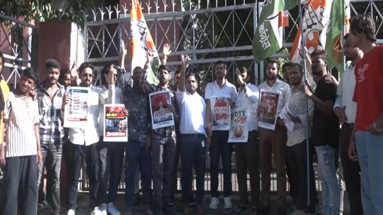 India News | MP: Youth Congress Stages Protest Against CEC Gyanesh Kumar in Bhopal, Demands Resignation