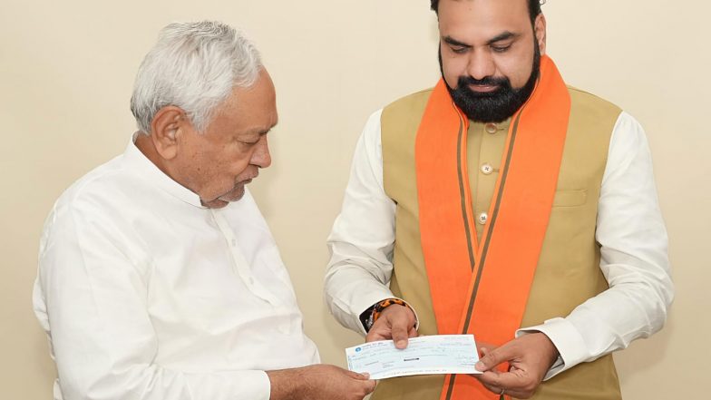 India News | Nitish Kumar Donates One Month's Salary to Bihar CM for Flood Relief Fund