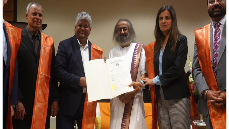 India News | New Jersey Legislature and Local Governments Honour Gurudev Sri Sri Ravi Shankar for 45 Years of Peace-building and Humanitarian Work