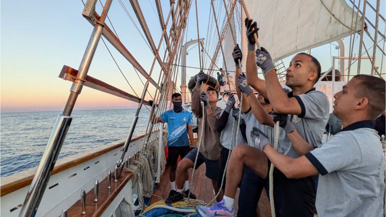 World News | INS Sudarshini Reaches Egypt's Alexandria Port During Lokayan 26 Transoceanic Expedition