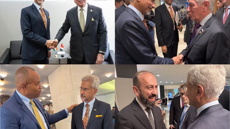 World News | EAM Jaishankar Steps Up UNGA Outreach, Meets Counterparts of Armenia, Barbados, Iraq