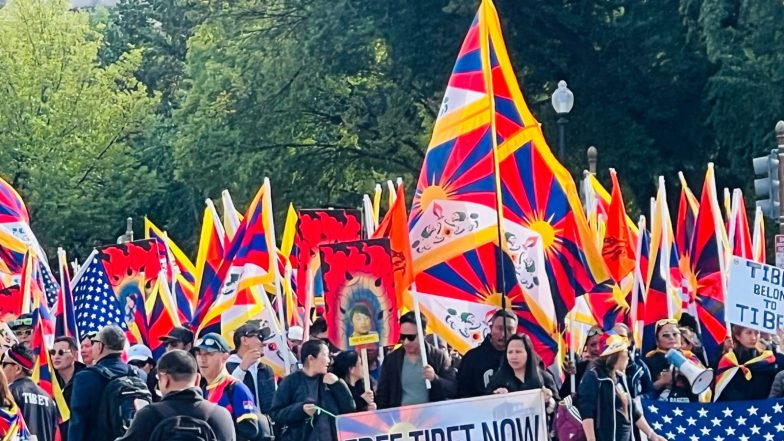World News | “We Want China out of Tibet”: Tibetans, Uyghurs Hold Anti-China Protests in Washington over Xi’s US Visit