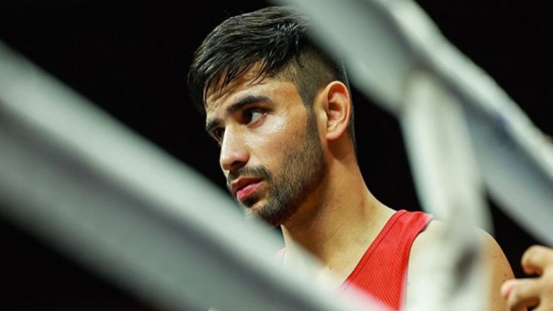 Sports News | Asian Games 2026: Sachin Siwach Beats Mohammad Abu Jajeh, Enters Men's 60kg Quarterfinals in Boxing 
