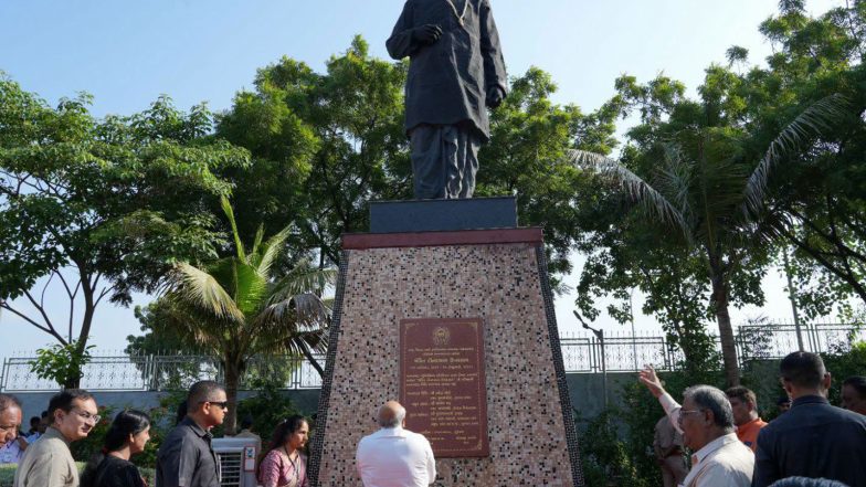 India News | Gujarat CM Bhupendra Patel Pays Floral Tribute to Pandit Deendayal Upadhyaya in Ahmedabad