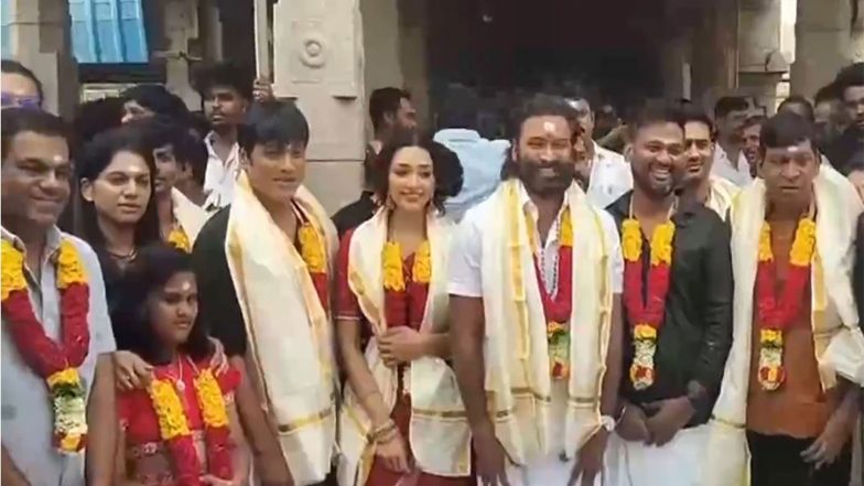 Entertainment News | Dhanush Offers Prayers at Maranadu Karuppanasamy Temple, Seeks Blessings for His Film with Tamizharasan Pachamuthu