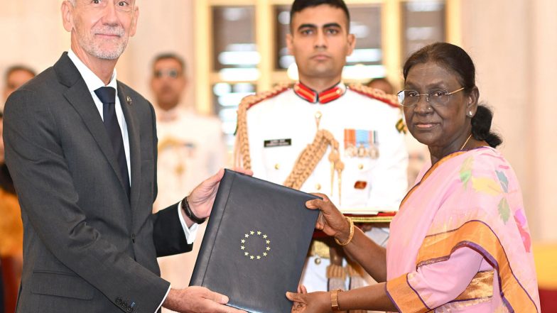 World News | EU Envoy Jean-Eric Paquet Presents Credentials to President Murmu, Highlights Strategic Partnership with India
