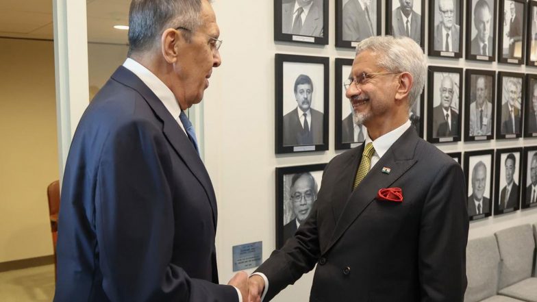 World News | EAM Jaishankar Meets Russia’s Lavrov on UNGA Sidelines, Reviews Bilateral and BRICS Cooperation