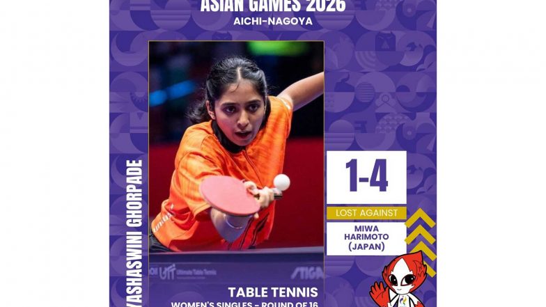Sports News | Asian Games: Table Tennis Player Ghorpade Bows out After Losing to World No. 3 Miwa Harimoto