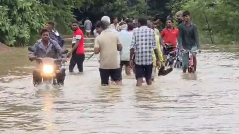 India News | Heavy Rain Triggers Flood-like Situation in Chhattisgarh; Kharun River Swells, Roads Submerged in Raipur-Durg