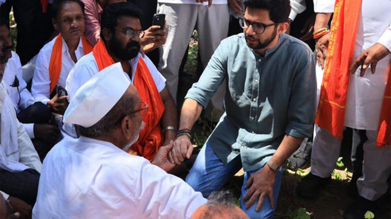 India News | “Merely Declaring Drought Will Not Wipe Away Their Tears”: Aaditya Thackeray Meets Affected Farmers in Maharashtra’s Parbhani