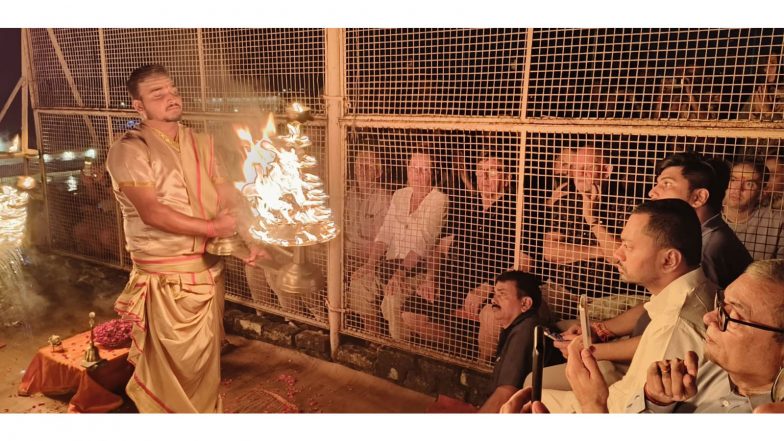 India News | Bihar Health Minister Nishant Kumar Attends Ganga Aarti in Varanasi