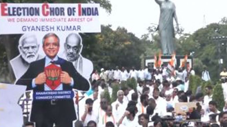 India News | Congress Holds Protests Across States Against CEC Gyanesh Kumar, Demands Resignation