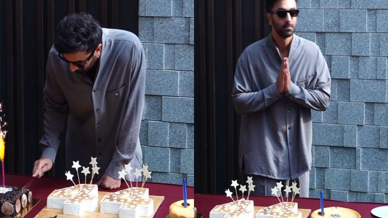Entertainment News | Ranbir Kapoor Celebrates 44th Birthday with Paparazzi, Cuts Three Giant Cakes
